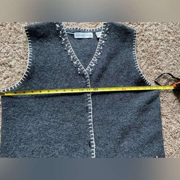 Vintage Marisa Christina 100% Wool Women’s Charcoal Gray Vest Size Medium - Picture 8 of 11